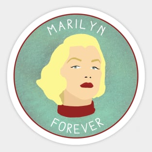 Marilyn Forever - Marilyn Monroe Tribute Design, Textured Blue Background Sticker